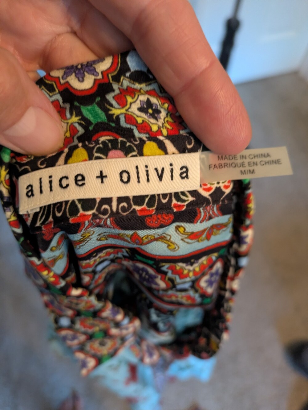 Alice & Olivia Floral Print Button-Front Women’s Top Medium - Picture 7 of 9